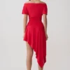 Talise Modal Hankie Midi Skirt – Red