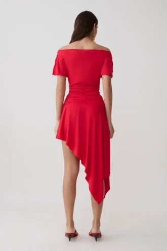 Talise Modal Hankie Midi Skirt – Red