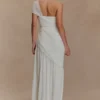 Tamara Shirred Chiffon Midi Dress – White