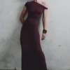 Tamsin Short Sleeve Modal Maxi Dress – Mahogany Tamsin Short Sleeve Modal Maxi Dress – Mahogany