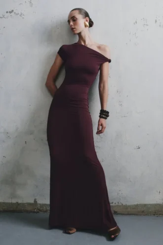 Tamsin Short Sleeve Modal Maxi Dress – Mahogany