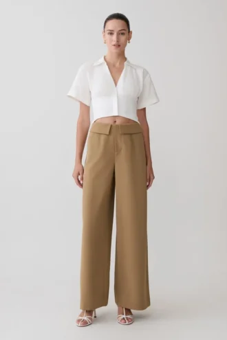 Tanya Wide Leg Suiting Pants – Camel