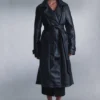 Tarah Faux Leather Trench Coat – Black Tarah Faux Leather Trench Coat – Black