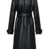 Tarah Faux Leather Trench Coat – Black Tarah Faux Leather Trench Coat – Black