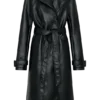 Tarah Faux Leather Trench Coat – Black Tarah Faux Leather Trench Coat – Black