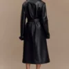 Tarah Faux Leather Trench Coat – Black Tarah Faux Leather Trench Coat – Black
