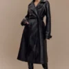 Tarah Faux Leather Trench Coat – Black Tarah Faux Leather Trench Coat – Black