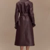 Tarah Faux Leather Trench Coat – Cacao Brown Tarah Faux Leather Trench Coat – Cacao Brown
