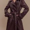 Tarah Faux Leather Trench Coat – Cacao Brown Tarah Faux Leather Trench Coat – Cacao Brown