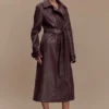 Tarah Faux Leather Trench Coat – Cacao Brown Tarah Faux Leather Trench Coat – Cacao Brown