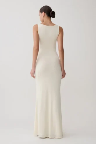 Tarna Sleeveless Slinky Maxi Dress – Bone