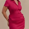 Tarryn Collared Cotton Mini Dress – Dragonfruit Tarryn Collared Cotton Mini Dress – Dragonfruit