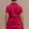 Tarryn Collared Cotton Mini Dress – Dragonfruit Tarryn Collared Cotton Mini Dress – Dragonfruit