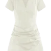 Tarryn Collared Cotton Mini Dress – White