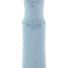 Teagan Floral Hand Crochet Midi Dress – Blue