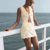 Tessa Broderie Mini Skirt – Lemon