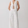 Tessa Broderie Straight Leg Pants – White Tessa Broderie Straight Leg Pants – White