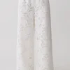 Tessa Broderie Straight Leg Pants – White Tessa Broderie Straight Leg Pants – White