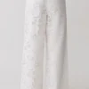 Tessa Broderie Straight Leg Pants – White Tessa Broderie Straight Leg Pants – White