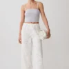 Tessa Broderie Straight Leg Pants – White Tessa Broderie Straight Leg Pants – White