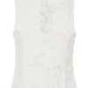Tessa Broderie Tie Front Sleeveless Top – White