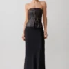 Sabrina Silk Blend Maxi Skirt – Black
