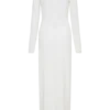 Thalyn Crepe Maxi Dress With Split – White Thalyn Crepe Maxi Dress With Split – White
