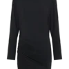 Thao Long Sleeve Gathered Mini Dress – Dark Charcoal Thao Long Sleeve Gathered Mini Dress – Dark Charcoal