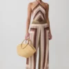 Thea Halter Chiffon Sleeveless Top – Multi Stripe Thea Halter Chiffon Sleeveless Top – Multi Stripe