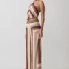 Rachel Chiffon Straight Leg Pants – Multi Stripe Rachel Chiffon Straight Leg Pants – Multi Stripe