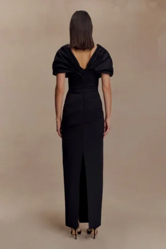 Thelma Bardot Maxi Dress – Black