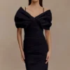 Thelma Bardot Maxi Dress – Black
