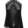 Theodosia Asymmetric Lace Halter Top – Black Theodosia Asymmetric Lace Halter Top – Black