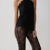 Theodosia Asymmetric Lace Halter Top – Black Theodosia Asymmetric Lace Halter Top – Black