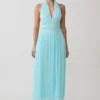 Thien Cowl Halter Midi Dress – Blue Thien Cowl Halter Midi Dress – Blue