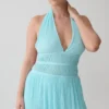 Thien Cowl Halter Midi Dress – Blue Thien Cowl Halter Midi Dress – Blue