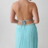 Thien Cowl Halter Midi Dress – Blue Thien Cowl Halter Midi Dress – Blue