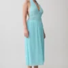 Thien Cowl Halter Midi Dress – Blue Thien Cowl Halter Midi Dress – Blue