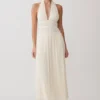 Thien Cowl Halter Midi Dress – Ivory Thien Cowl Halter Midi Dress – Ivory