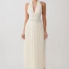 Thien Cowl Halter Midi Dress – Ivory Thien Cowl Halter Midi Dress – Ivory