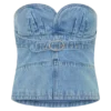 Tommy Strapless Denim Top With Buckle – Classic Blue