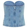 Tommy Strapless Denim Top With Buckle – Classic Blue