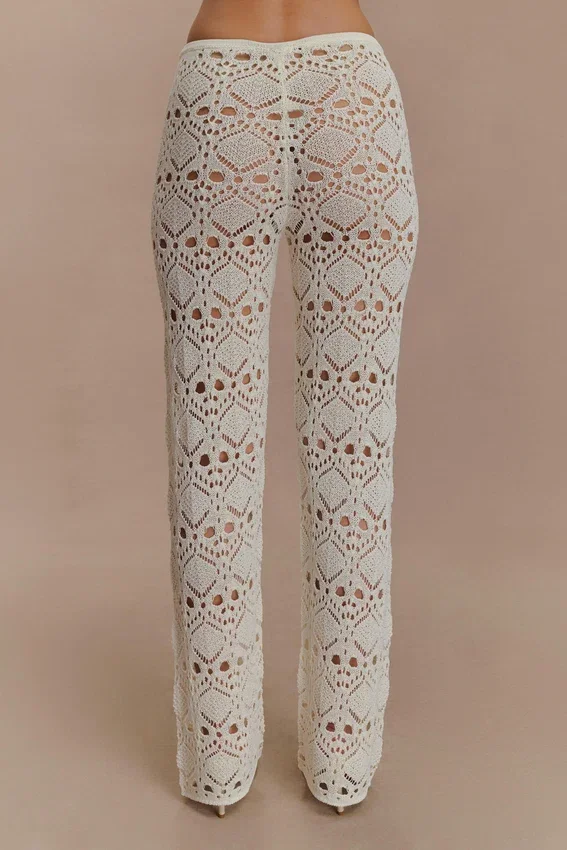 Trena Crochet Knit Pants – Ivory Trena Crochet Knit Pants – Ivory