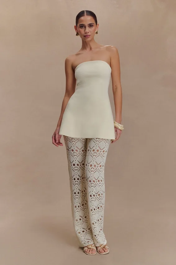 Trena Crochet Knit Pants – Ivory Trena Crochet Knit Pants – Ivory