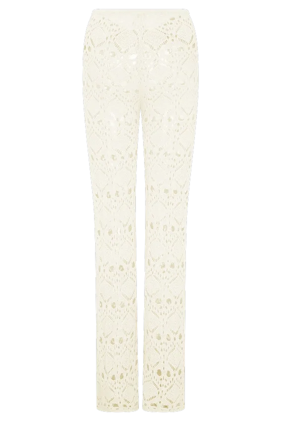 Trena Crochet Knit Pants – Ivory Trena Crochet Knit Pants – Ivory