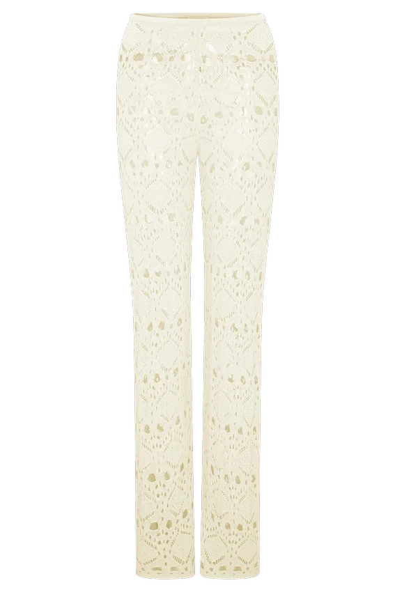 Trena Crochet Knit Pants – Ivory Trena Crochet Knit Pants – Ivory
