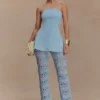 Trena Crochet Knit Pants – Sky Blue