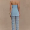 Trena Crochet Knit Pants – Sky Blue