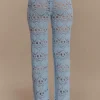 Trena Crochet Knit Pants – Sky Blue