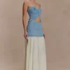 Tully Chiffon Denim Maxi Skirt – 80’S Blue Tully Chiffon Denim Maxi Skirt – 80’S Blue